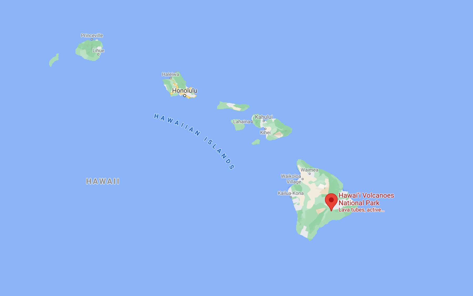 hawaii volcanoes national park map