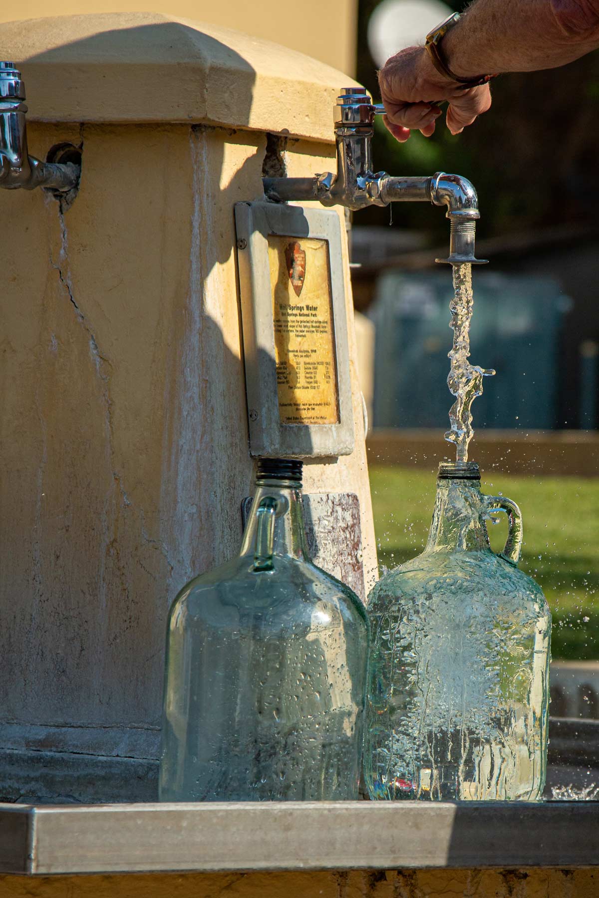 filling water taps, things to do in hot springs national park
