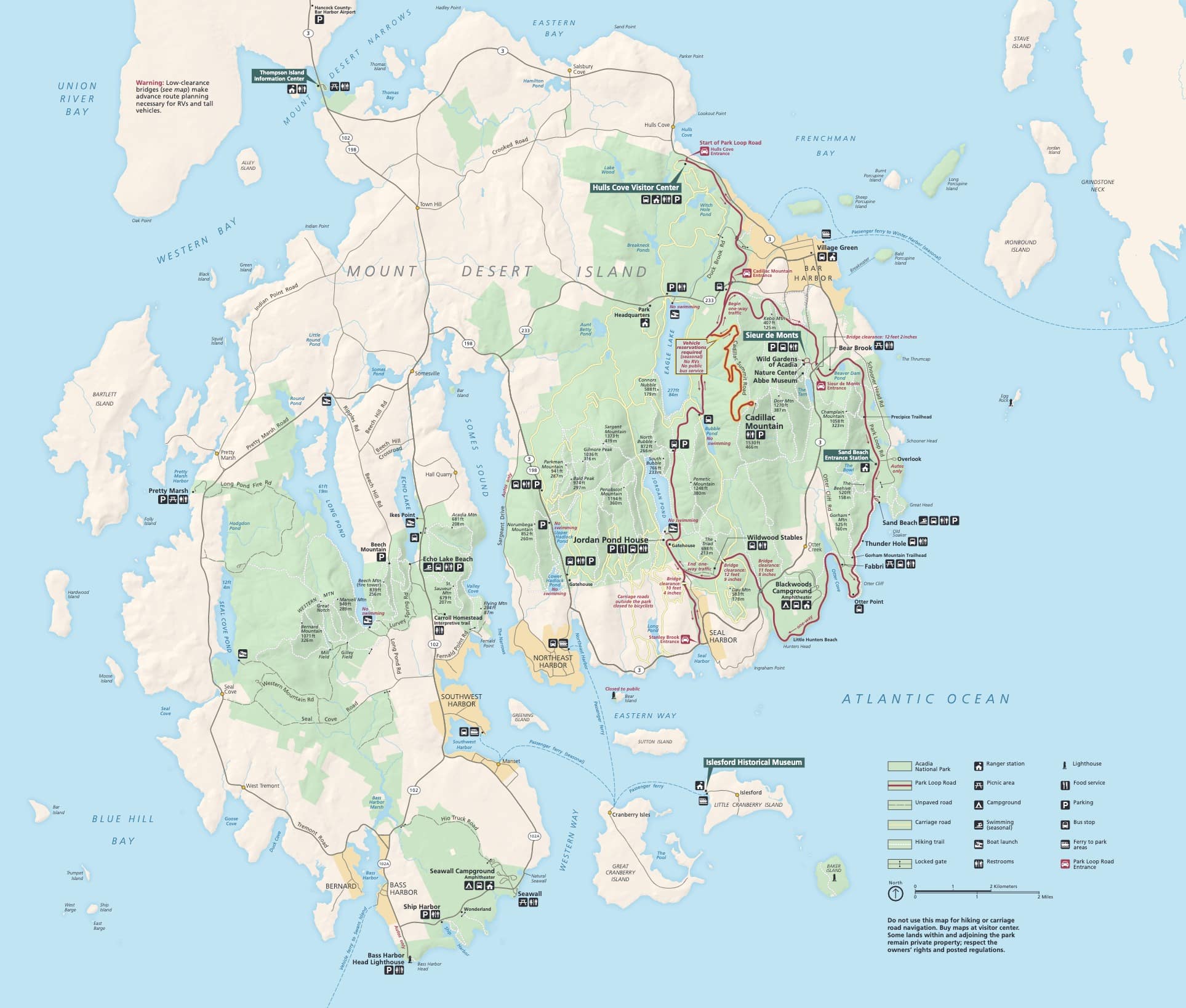 acadia national park map